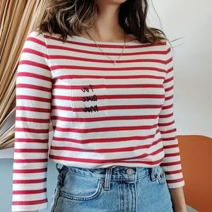 Madewell & Sezane Red Striped Parisian Knit Top